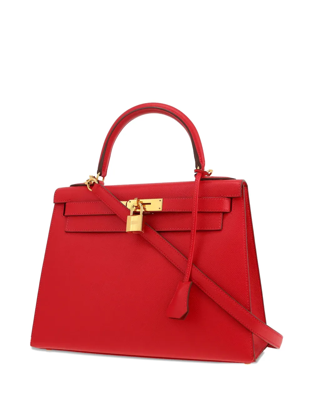 Pre-owned Hermes 2016 Kelly 28 Handbag In Red