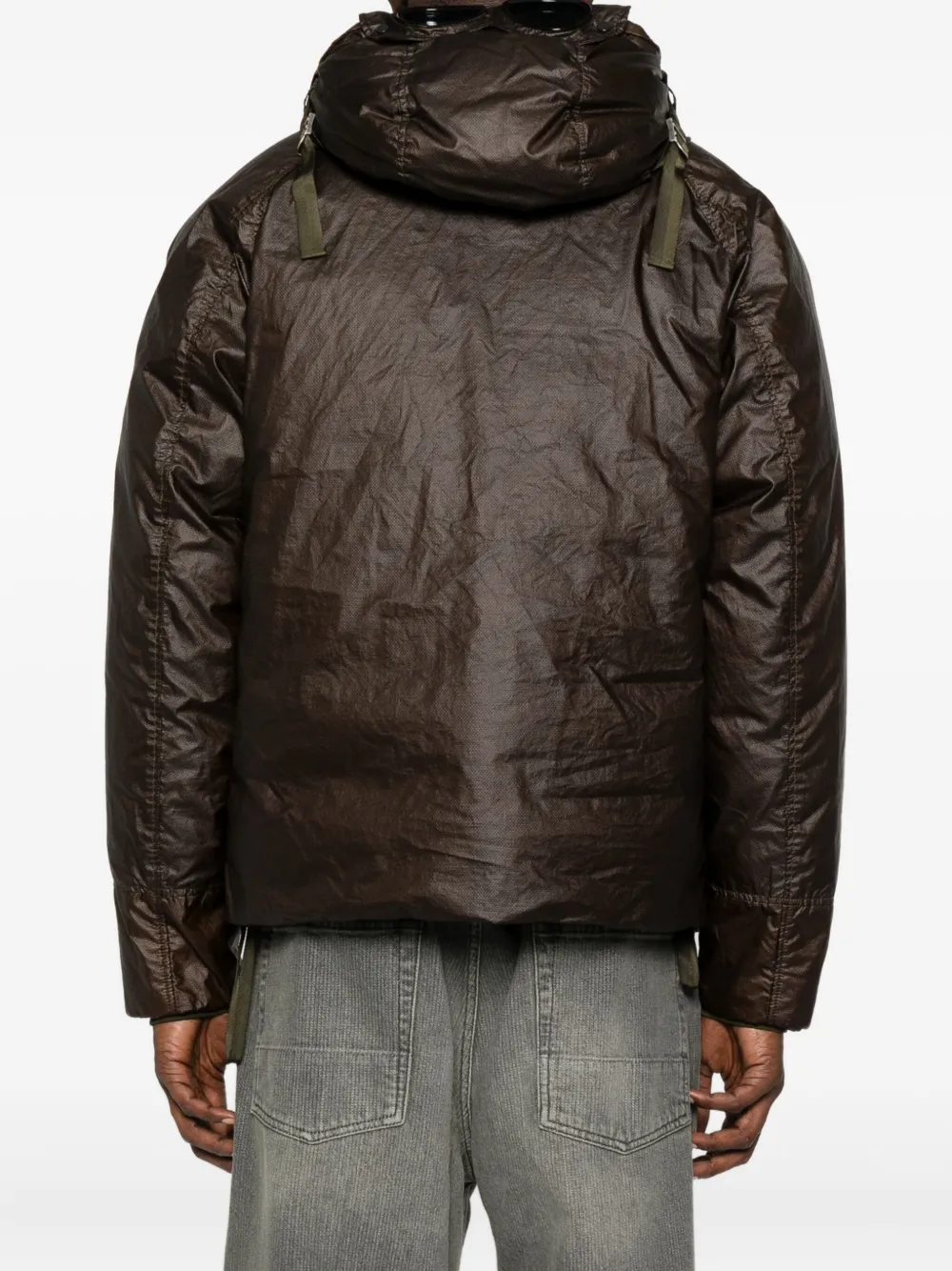 C.p. Company Hooded Drawstring Jacket In Brown