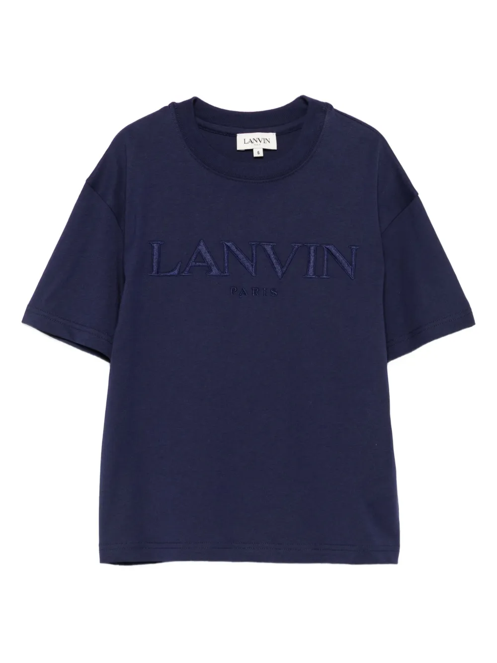 Lanvin Enfant Kids' Logo-embroidered T-shirt In Blue
