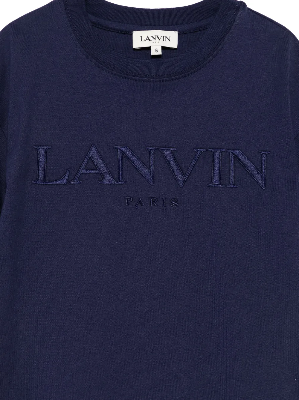Lanvin Enfant T-shirt met geborduurd logo Blauw