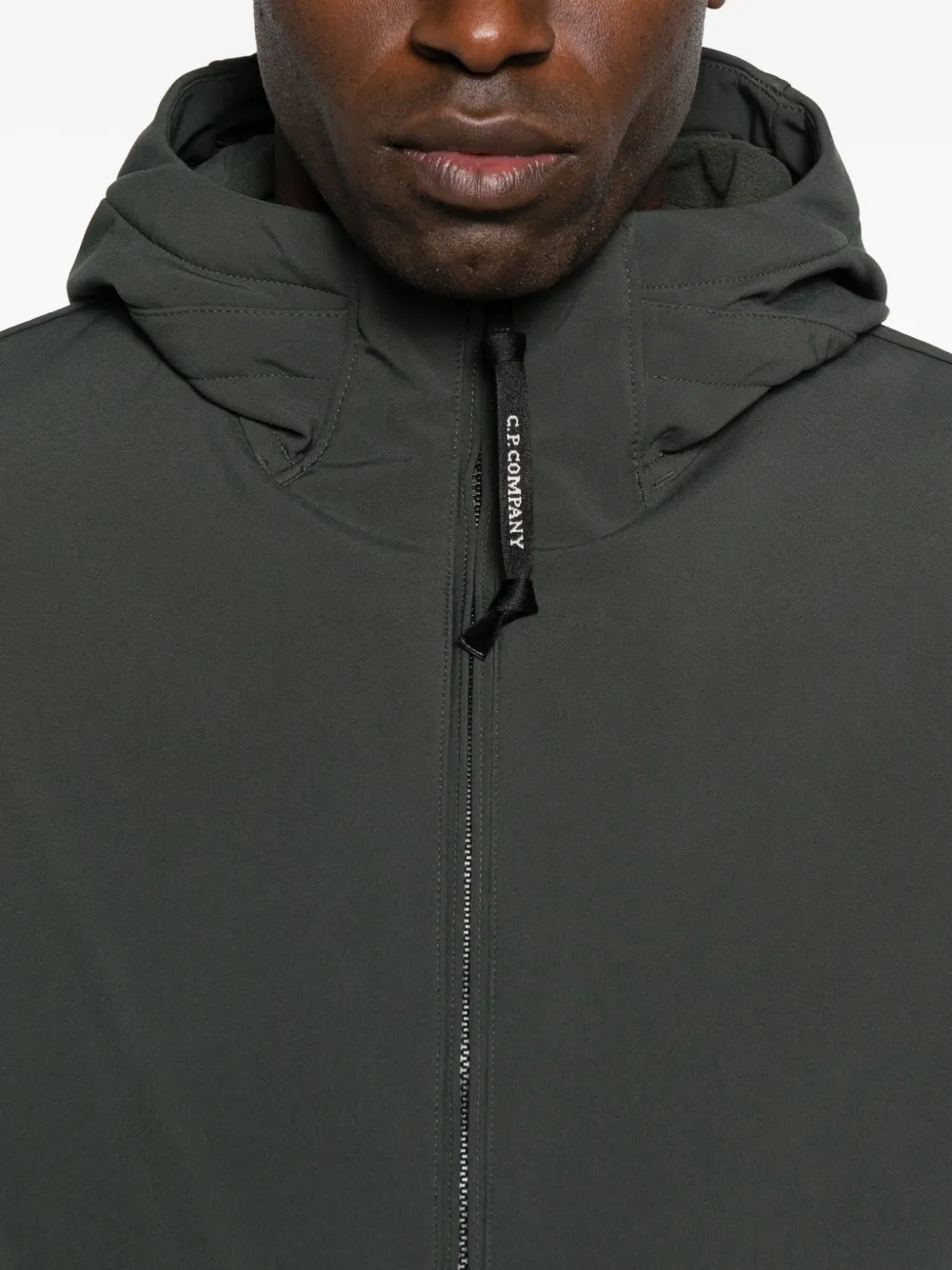 C.p. Company Hooded Zip-front Jacket In Green