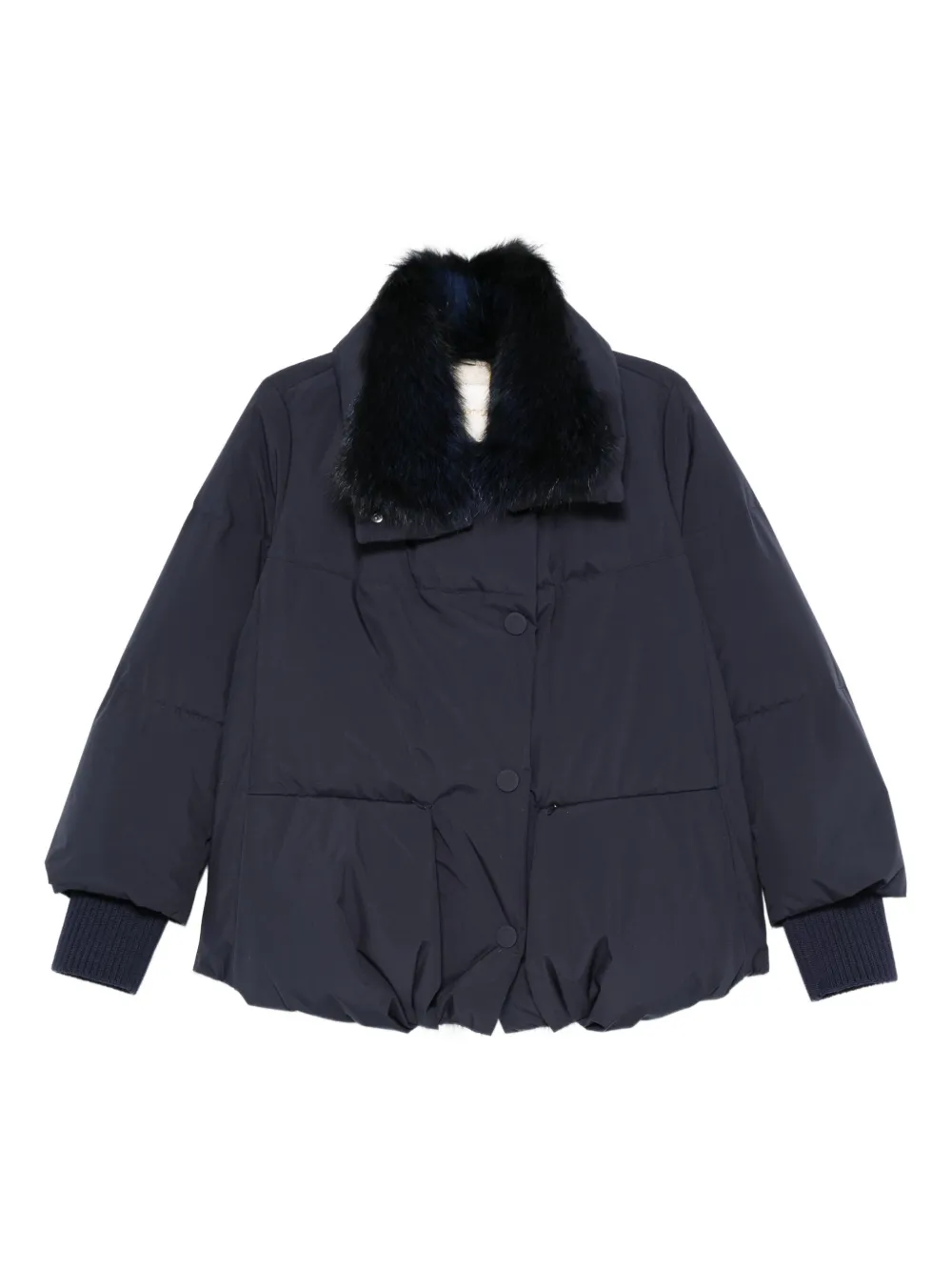 Martylò fur-trimmed quilted jacket | Blue | Image 1