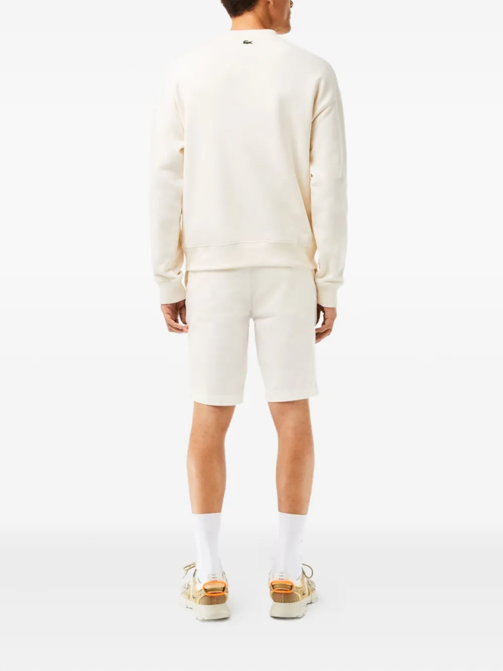 Lacoste Shorts met geborduurde krokodil Wit