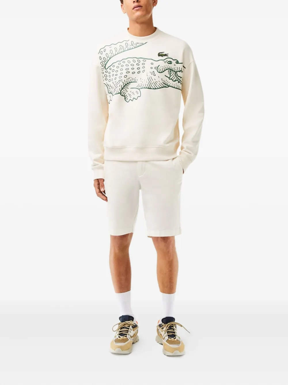 Lacoste crocodile-embroidered shorts - Wit