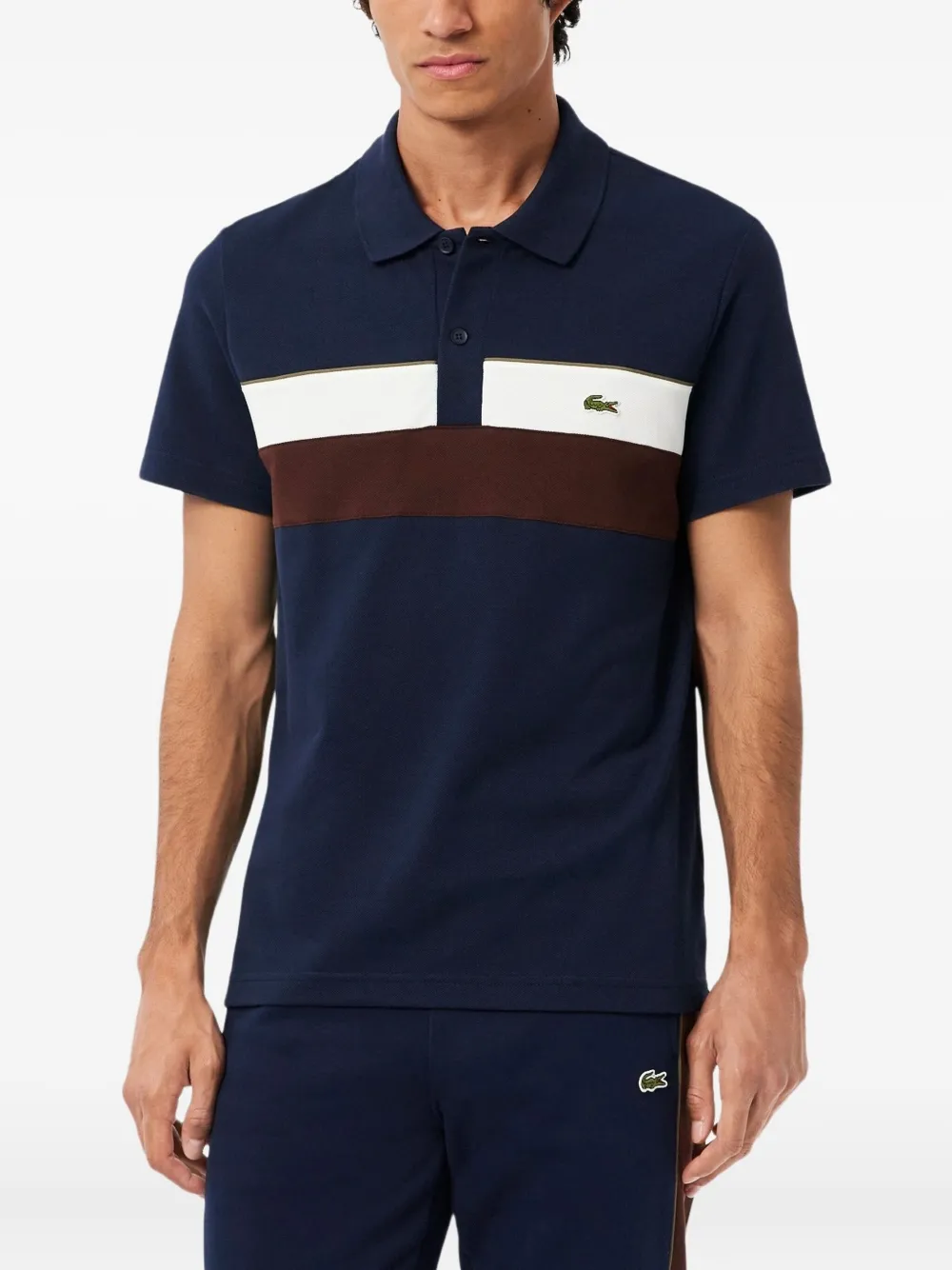Lacoste panelled polo shirt - Blauw