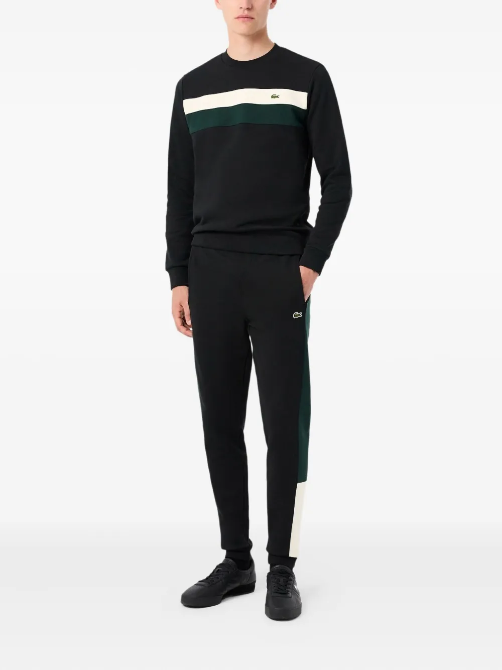 Lacoste panelled tracksuit trousers - Zwart