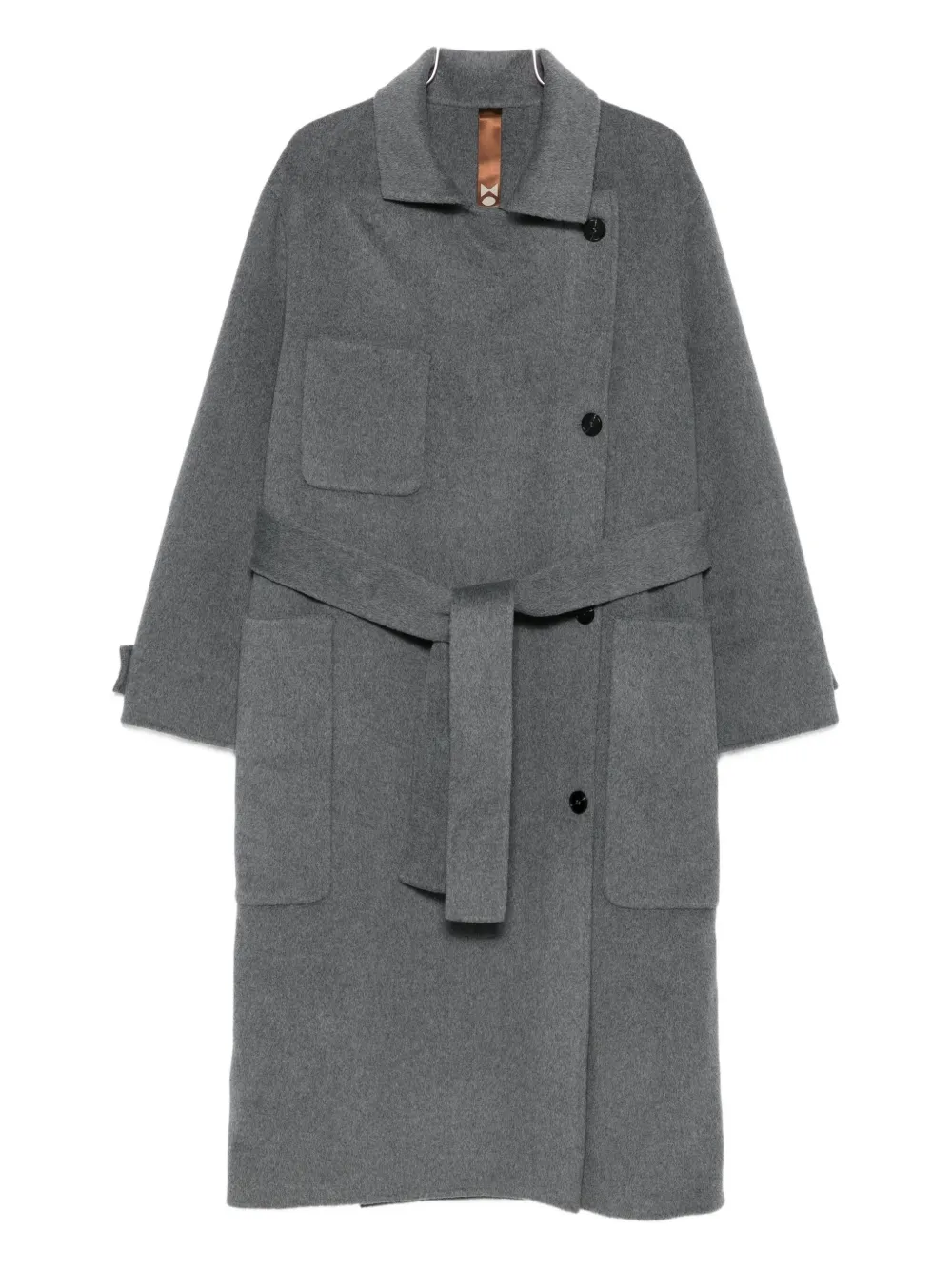 Glox belted patch-pocket coat | Grey | Image 1