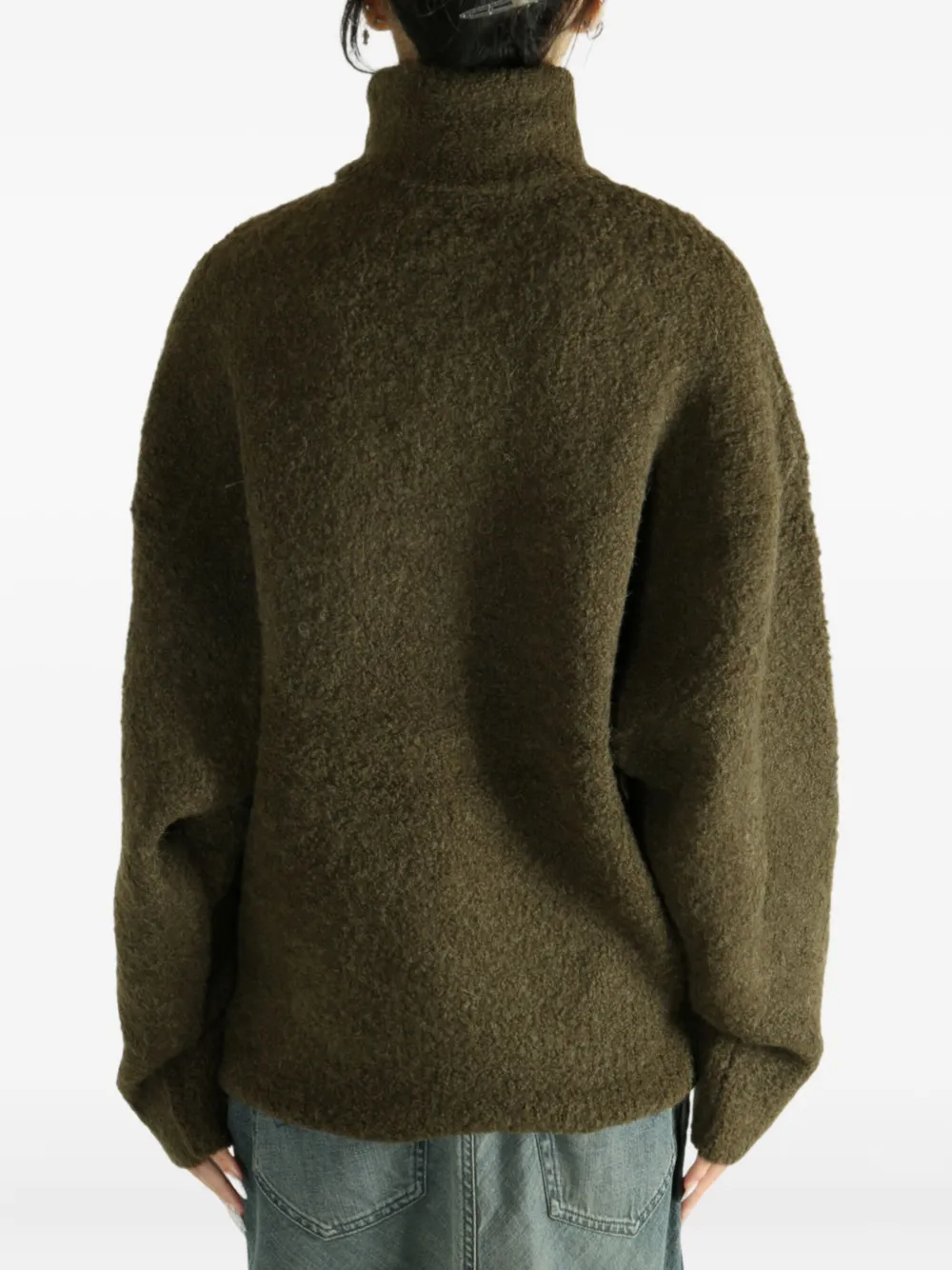 Totême High-neck Wool Sweater In Green