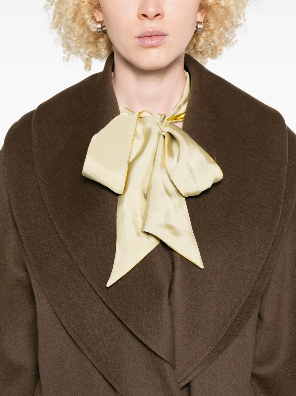 Rohe Double-breasted Shawl-collar Coat In Brown
