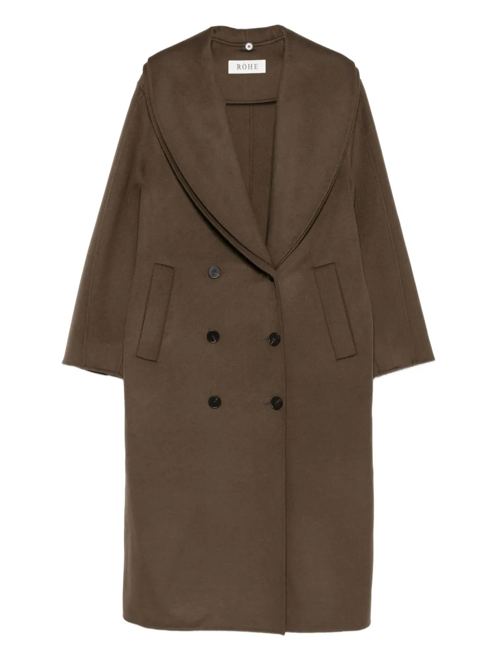Rohe Double-breasted Shawl-collar Coat In Brown