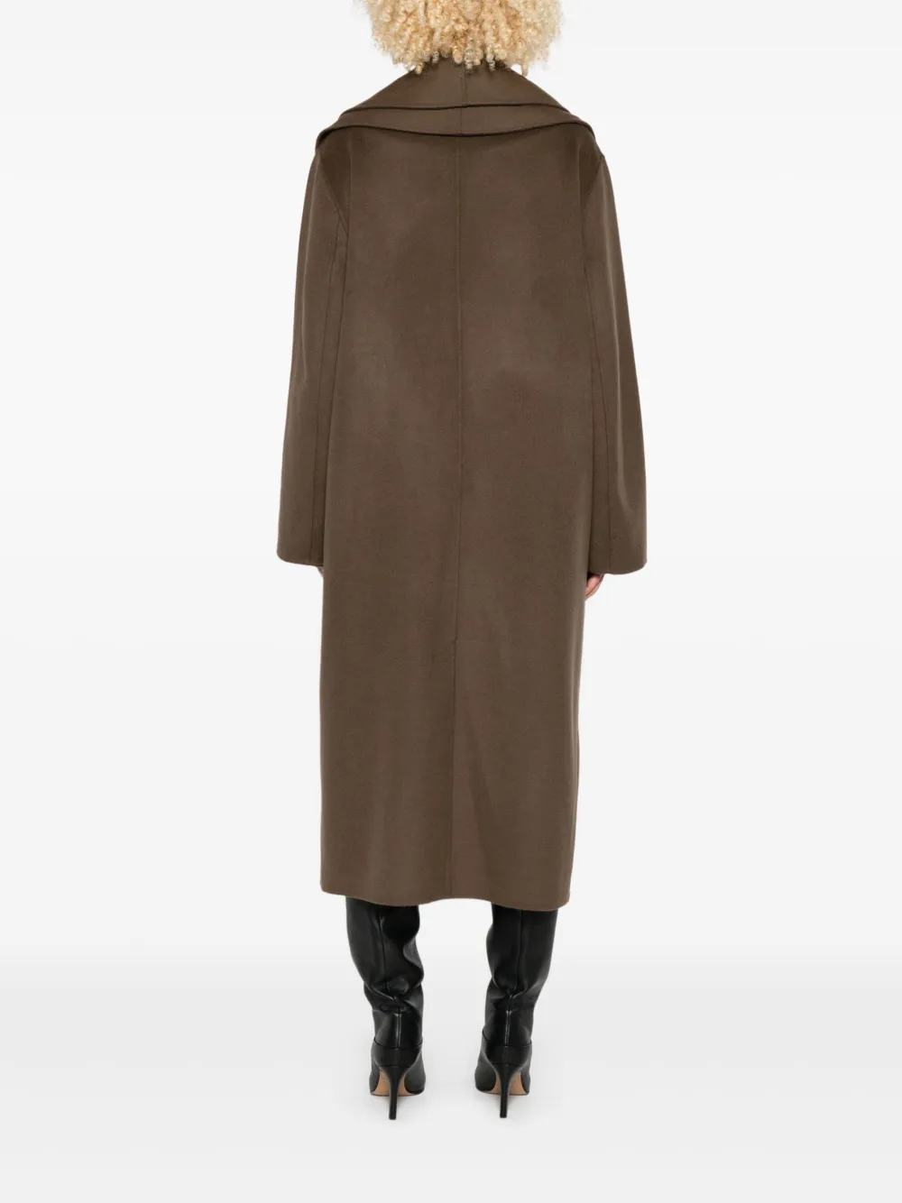 Rohe Double-breasted Shawl-collar Coat In Brown