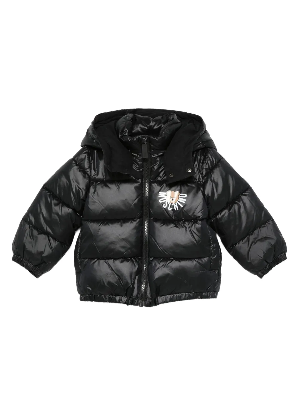 Moschino Kids hooded padded jacket - Nero