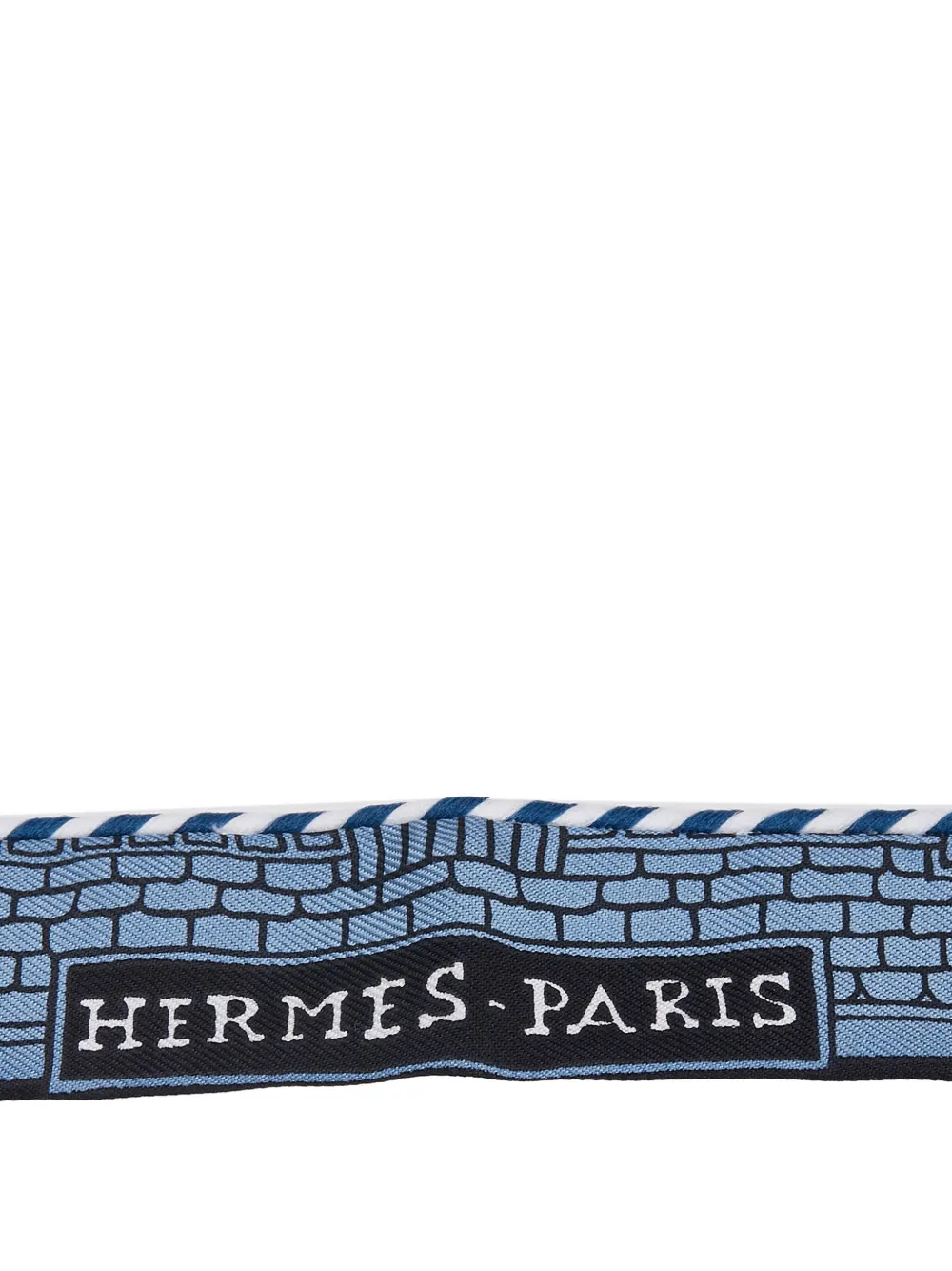 Pre-owned Hermes 2010-2025 Candy Doll Twilly Silk Scarf Scarves In Blue