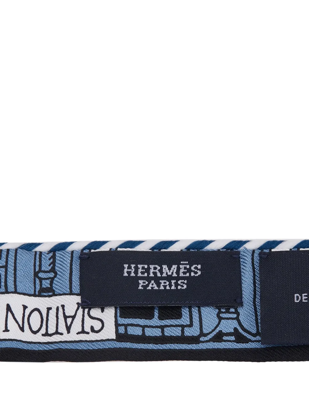 Pre-owned Hermes 2010-2025 Candy Doll Twilly Silk Scarf Scarves In Blue