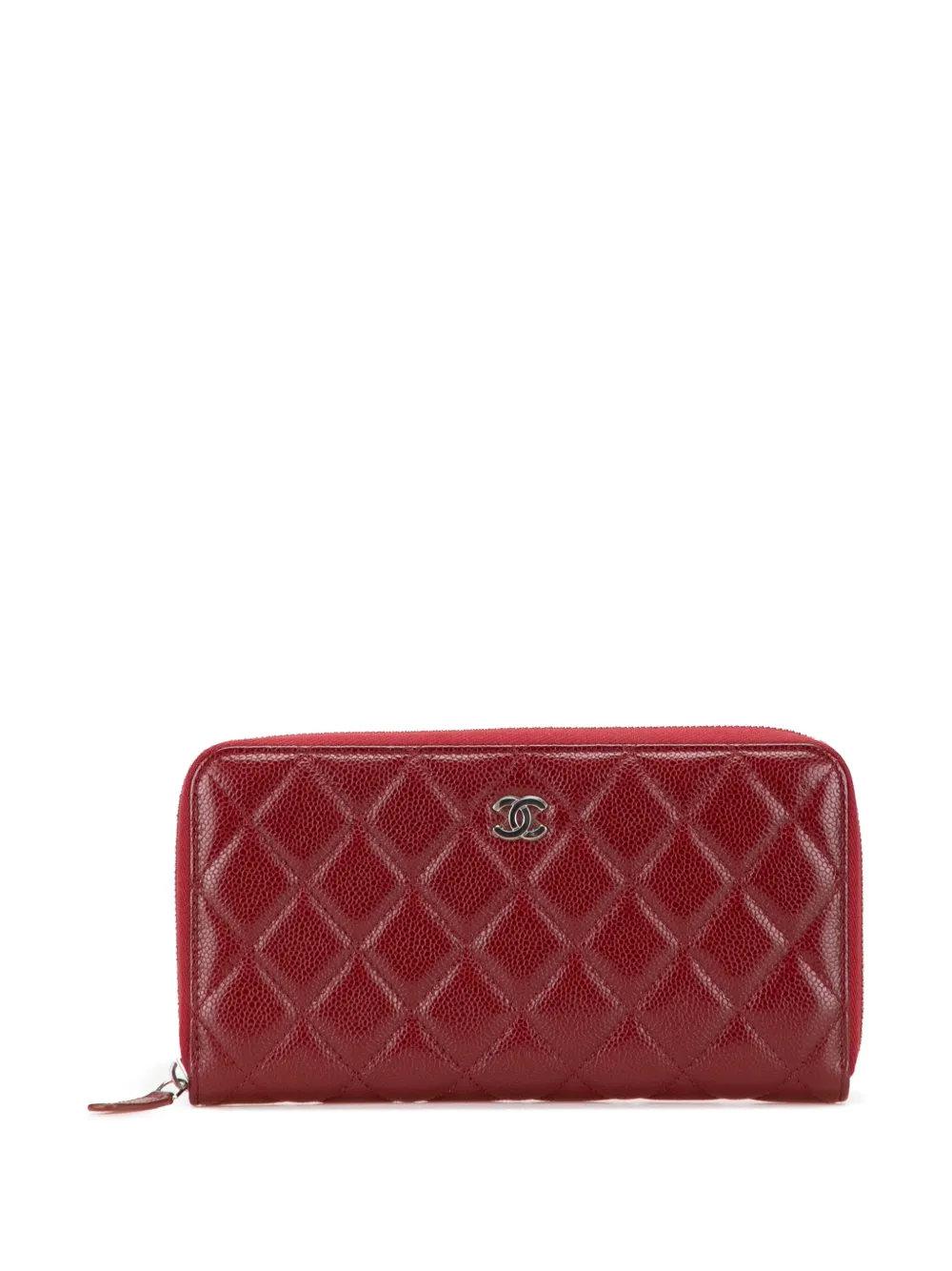 CHANEL Pre-Owned 2020 マトラッセ キャビア ココマーク ジップアラウンドウォレット 長財布 - レッド CHANEL Pre-Owned 2020 マトラッセ キャビア ココマーク ジップアラウンドウォレット 長財布 - レッド