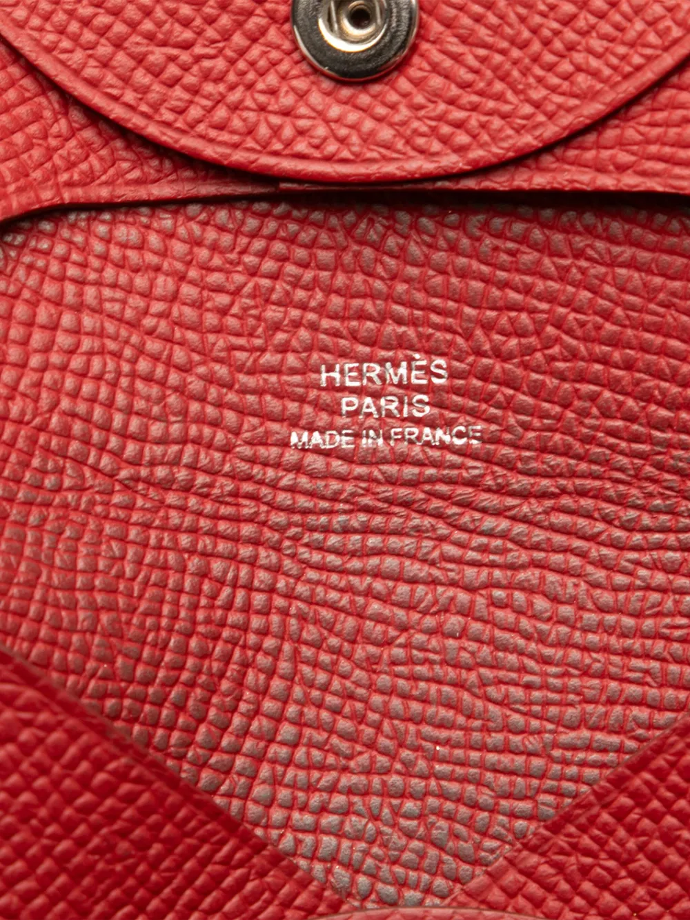 Pre-owned Hermes 2024 Epsom Bastia Coin Pouch In Red