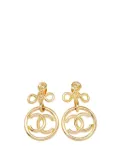 CHANEL Pre-Owned 1993 Gold Plated CC Drop Clip On Earrings costume earrings