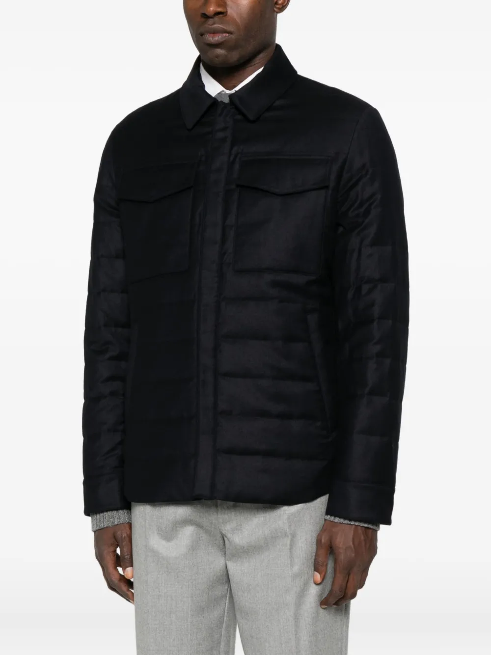 Montecore Quilted Flap-pocket Jacket In Black