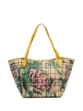 Burberry Pre-Owned 2000-2017 Small Haymarket Check Floral Print Coated Canvas Canterbury tote bag - Brown