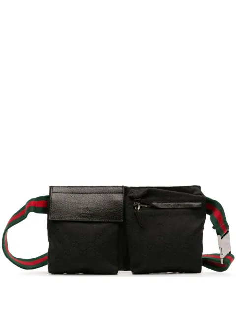 Gucci Pre-Owned 2016-2025 GG Canvas Web Double Pocket belt bag