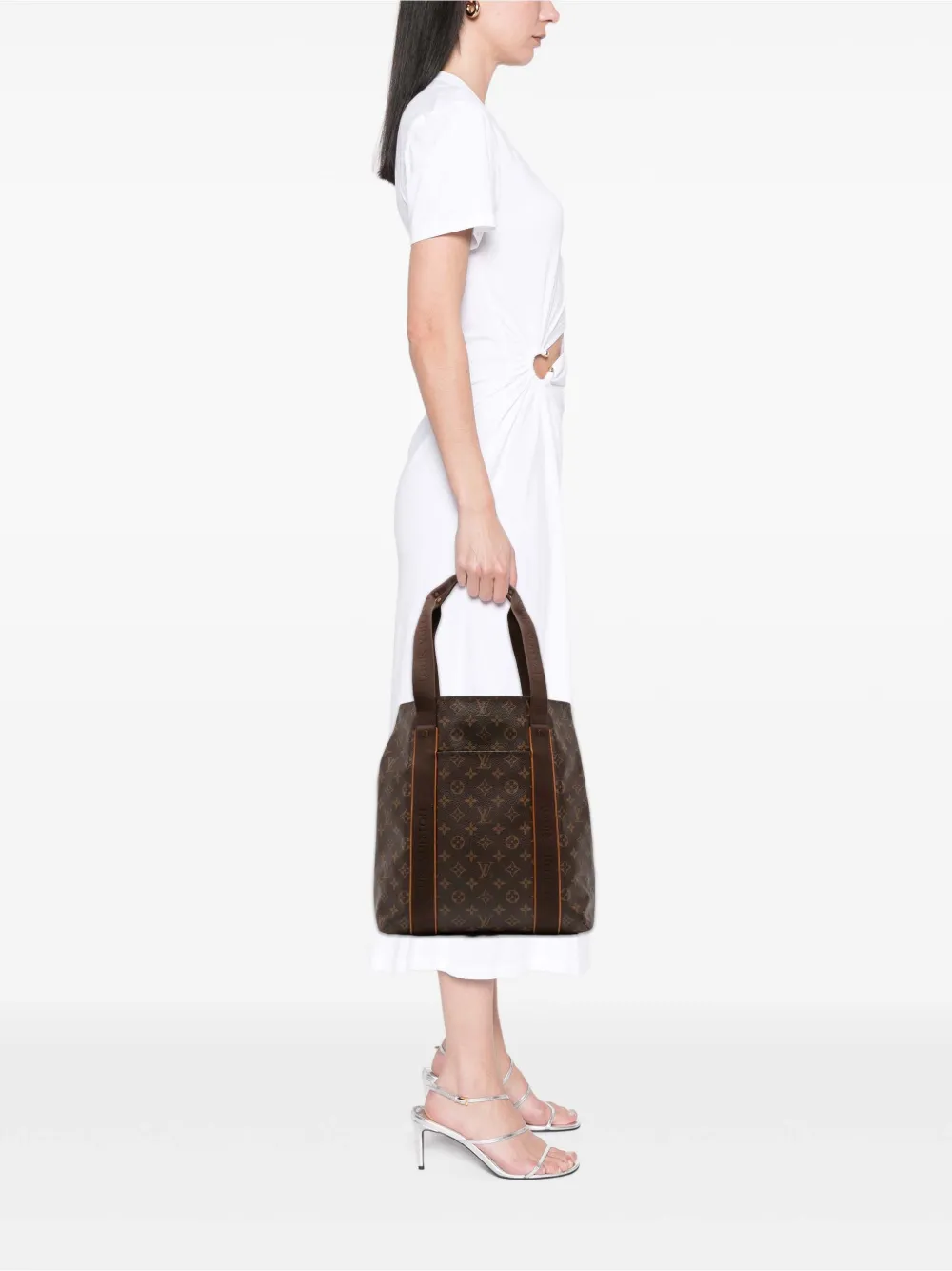 Pre-owned Louis Vuitton 2008 Monogram Cabas Beaubourg Tote Bag In Brown