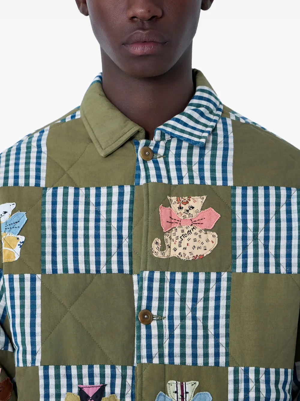 Story Mfg. Short On Time Patchwork Organic Cotton Jacket In Multi