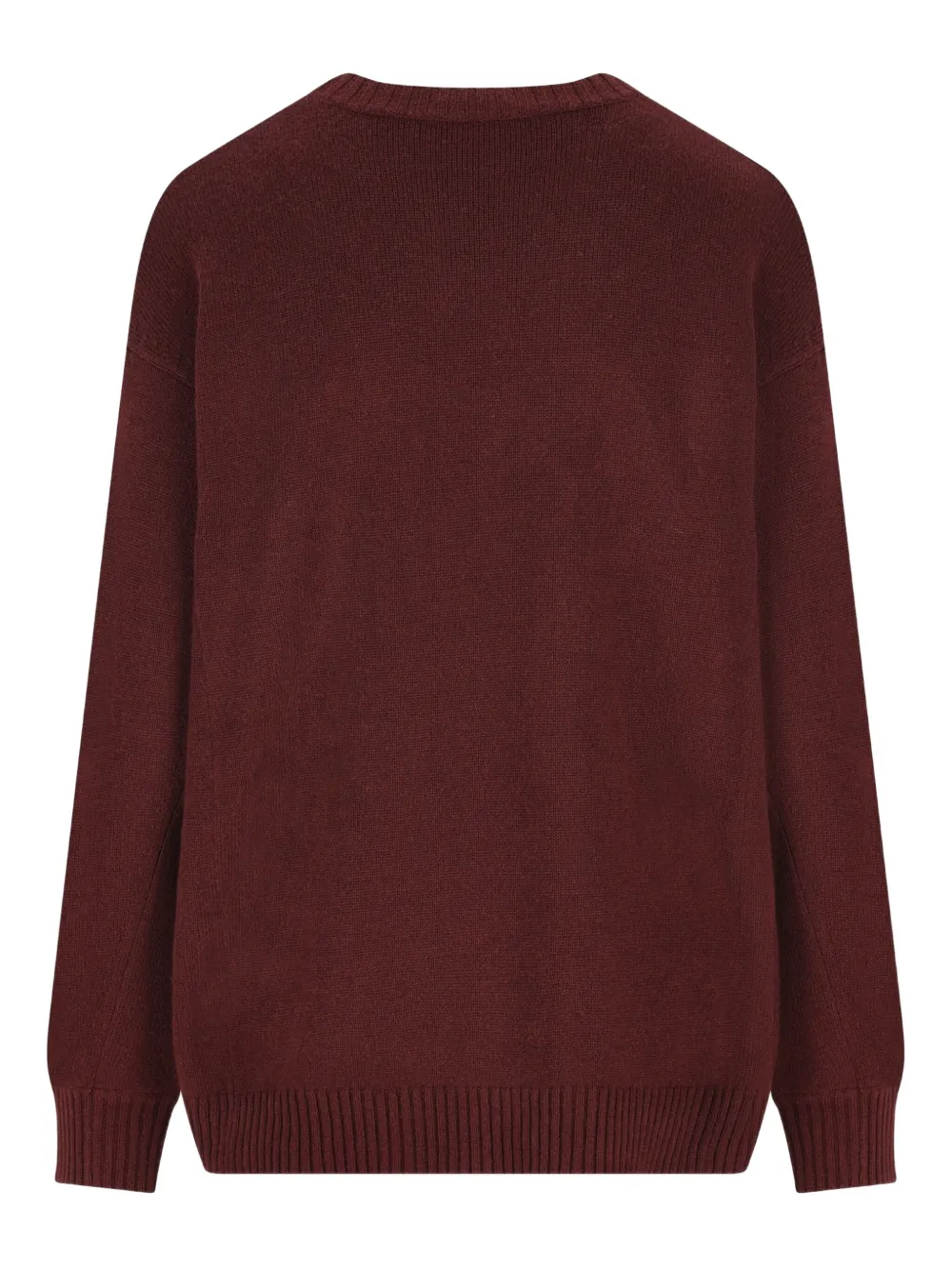 Max Mara Burgundy Wool Blend Fido Sweater In Brown