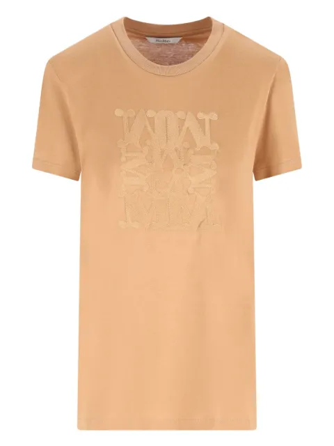 Max Mara playera de algodón con logo bordado