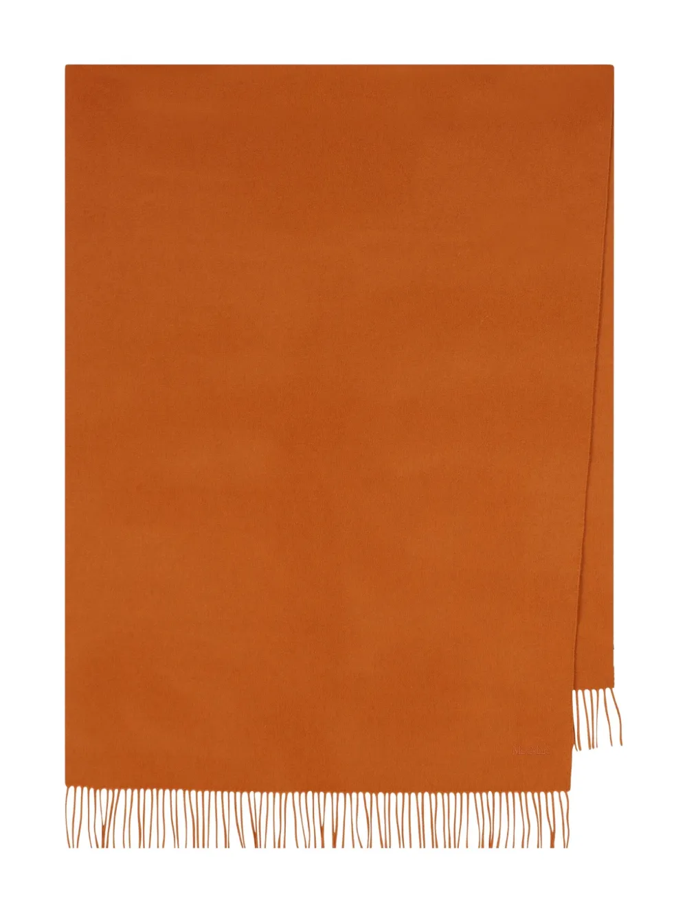 Max Mara Fringed Cashmere Scarf In Orange
