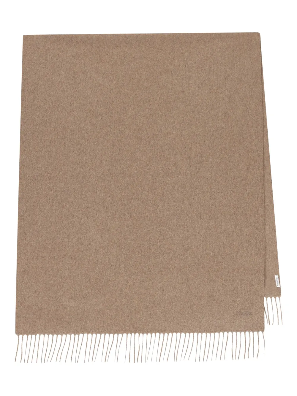 Max Mara logo-embroidered fringed scarf - ニュートラル Max Mara logo-embroidered fringed scarf - ニュートラル