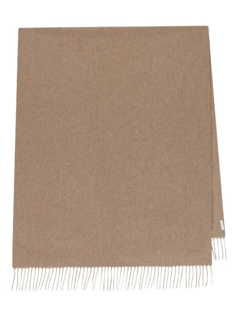 Max Mara logo-embroidered fringed scarf