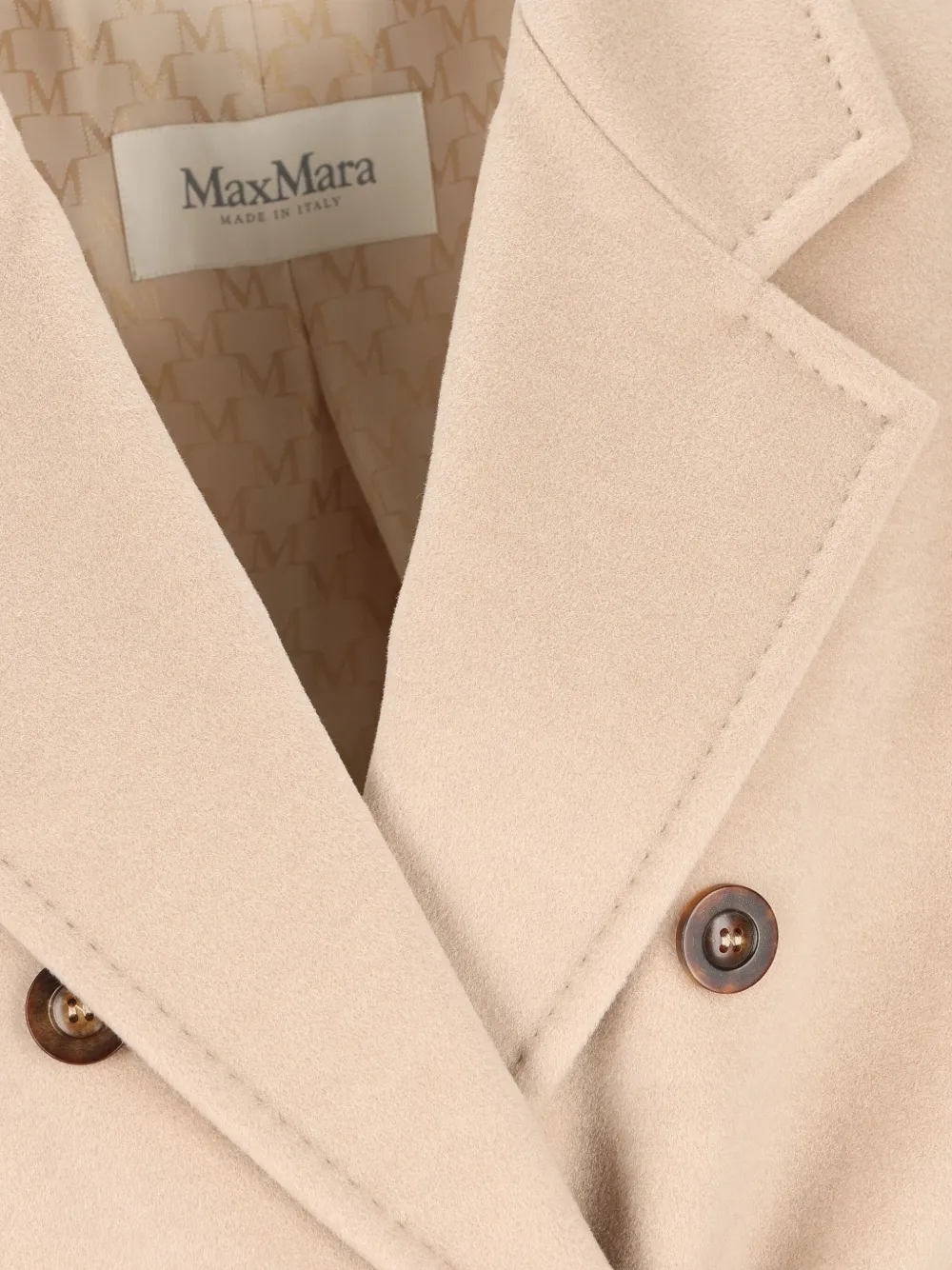 Max Mara Madame Double-breasted Belted Coat In Neutral