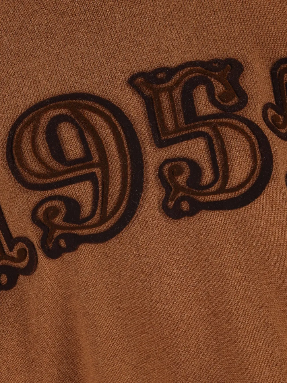 Max Mara Cashmere Wool Sweater Embroidered Detail In Brown