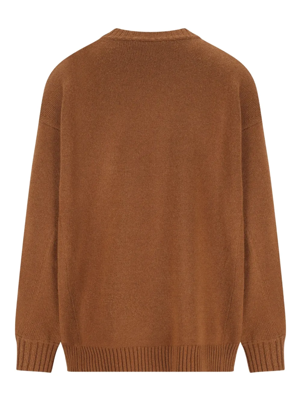Max Mara Cashmere Wool Sweater Embroidered Detail In Brown