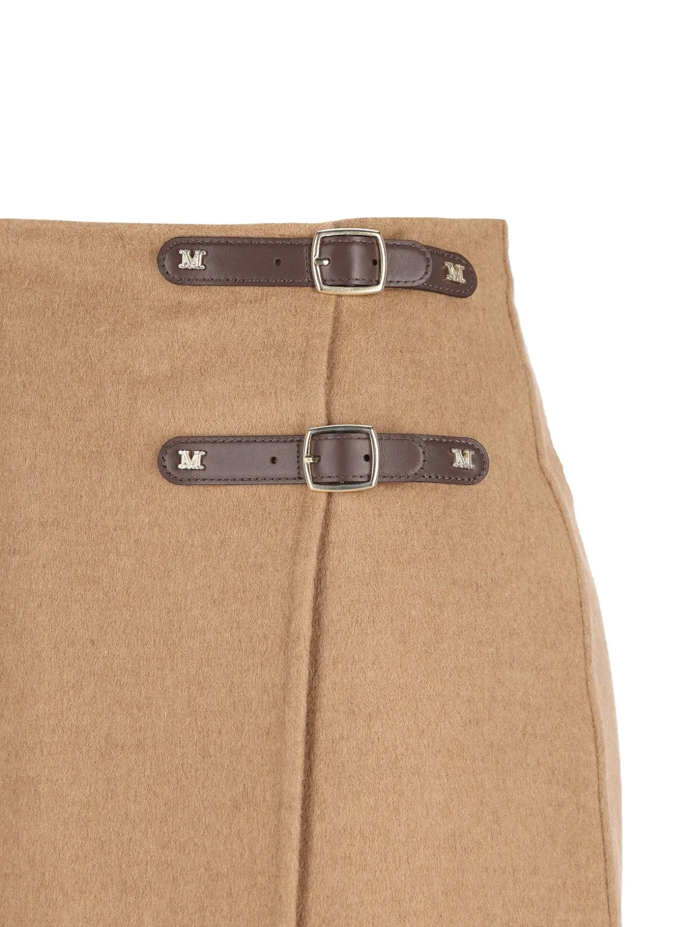 Max Mara Buckle-detail Midi Skirt In Multi