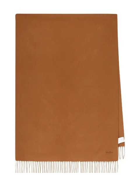 Max Mara mascada con logo bordado y flecos