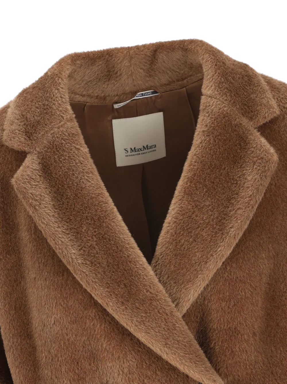 'S Max Mara Wollen jas met dubbele rij knopen Bruin