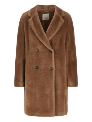 Max Mara ダブルコート 40 S Max Mara Futura シアリング ダブルコート | ブラウン | FARFETCH JP