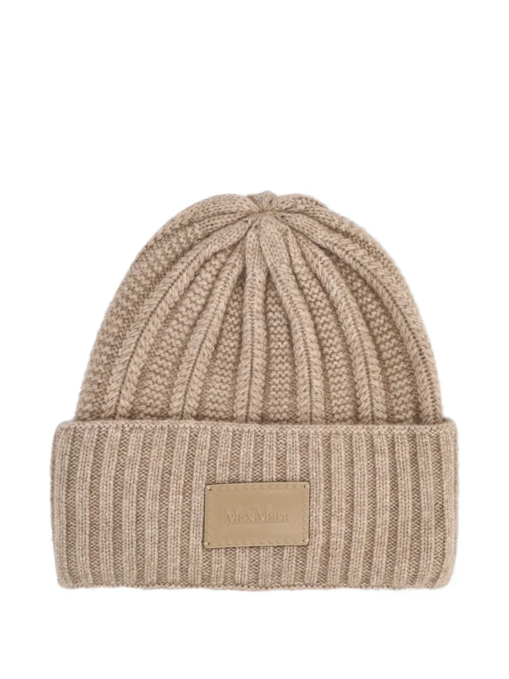 Max Mara ribbed logo hat - ブラウン Max Mara ribbed logo hat - ブラウン