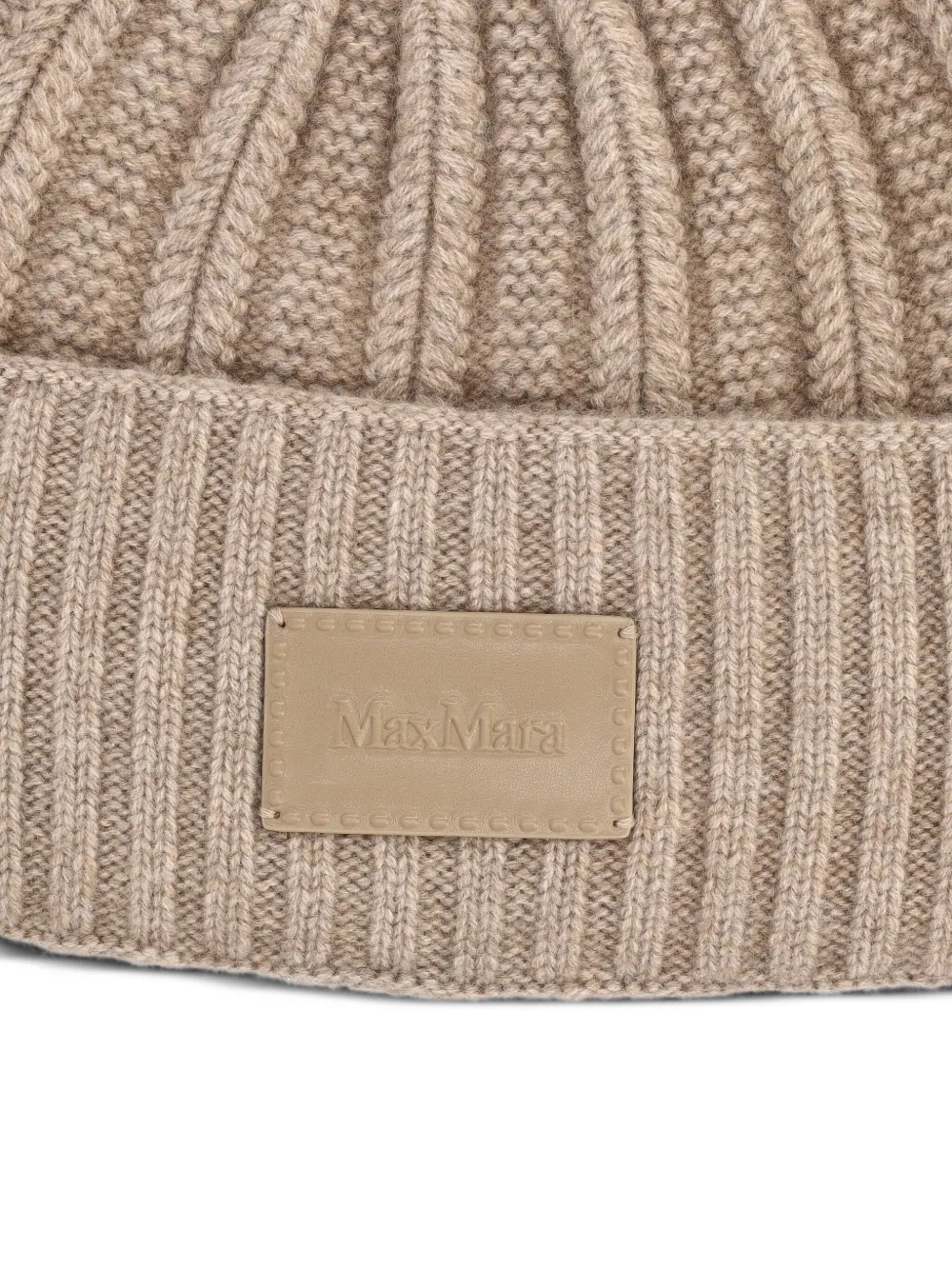 Max Mara Geribbelde hoed met logo Bruin