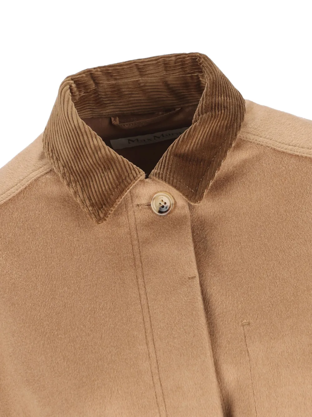 Max Mara Belted Waist Jacket Corduroy Collar In Brown
