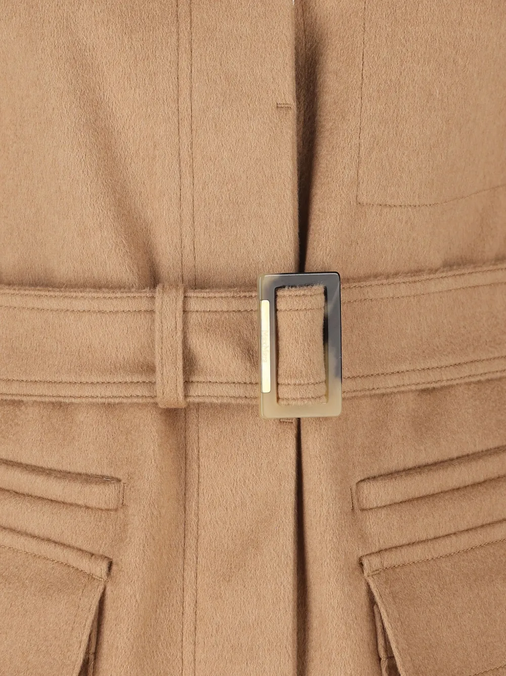 Max Mara Belted Waist Jacket Corduroy Collar In Brown