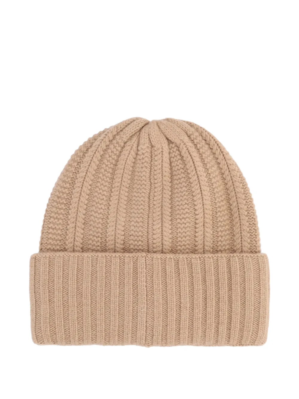 Max Mara Ribbed Logo-patch Beanies In Neutral