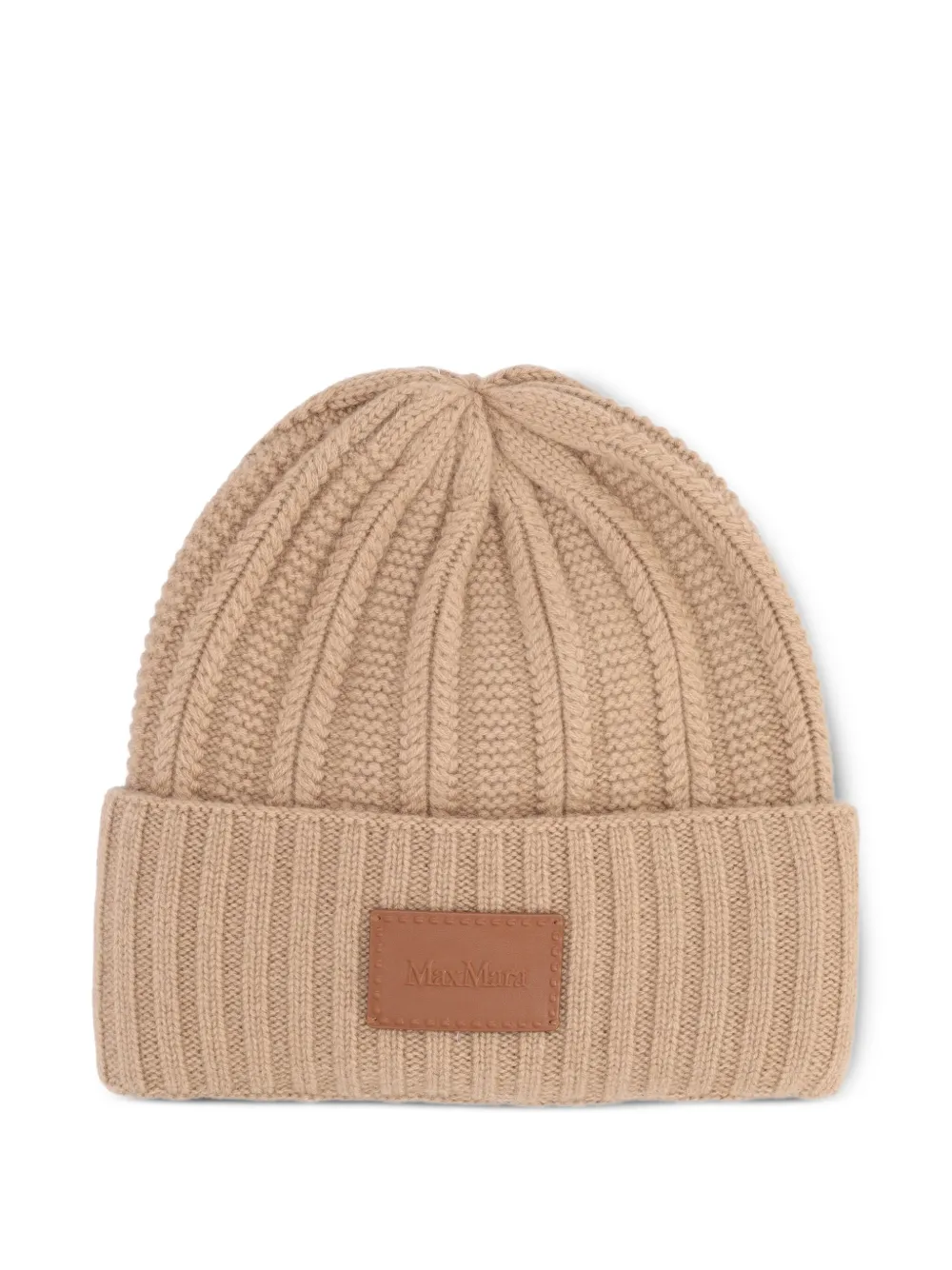 Max Mara ロゴパッチ ビーニー - ブラウン Max Mara ロゴパッチ ビーニー - ブラウン