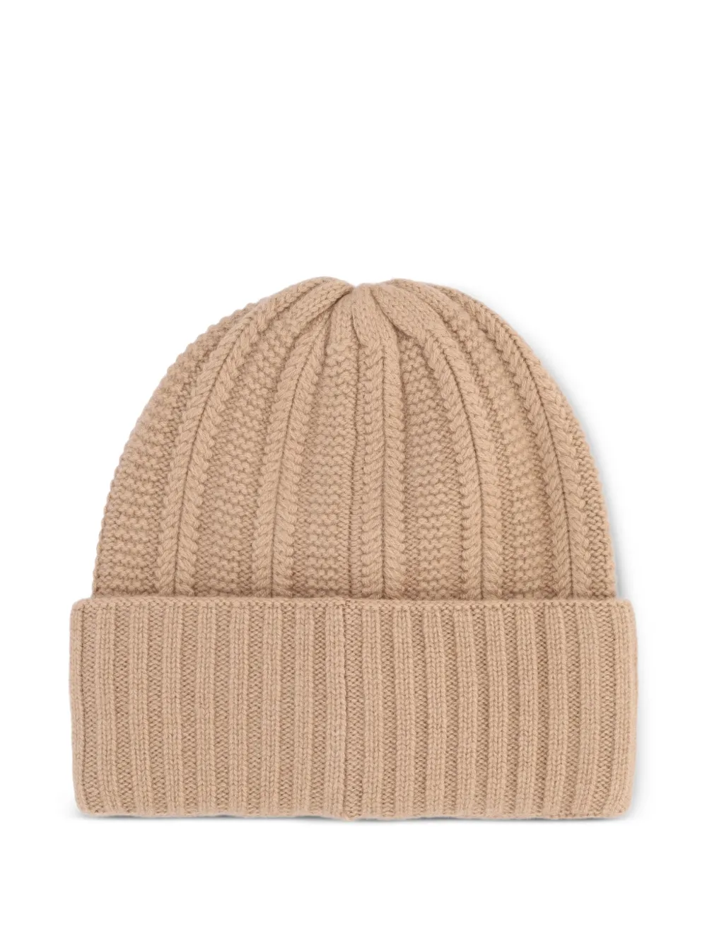 Max Mara Geribbelde muts met logopatch - Bruin