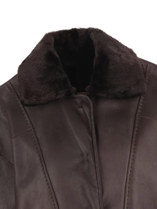 Max Mara Reversible Leather Coat | Brown | FARFETCH