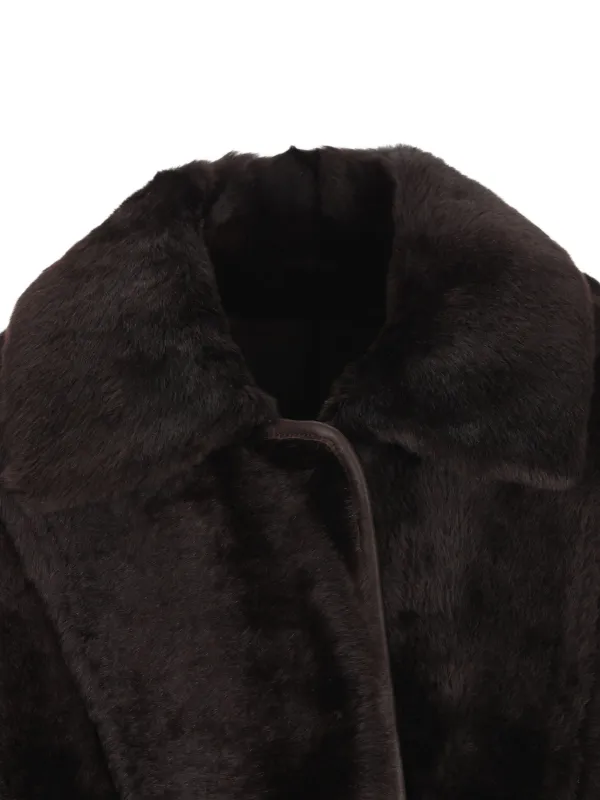 Max Mara Reversible Leather Coat | Brown | FARFETCH