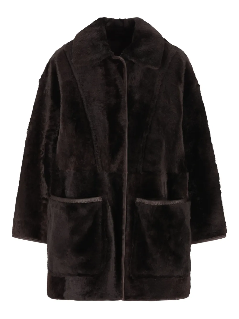 Max Mara reversible leather coat - ブラウン Max Mara reversible leather coat - ブラウン