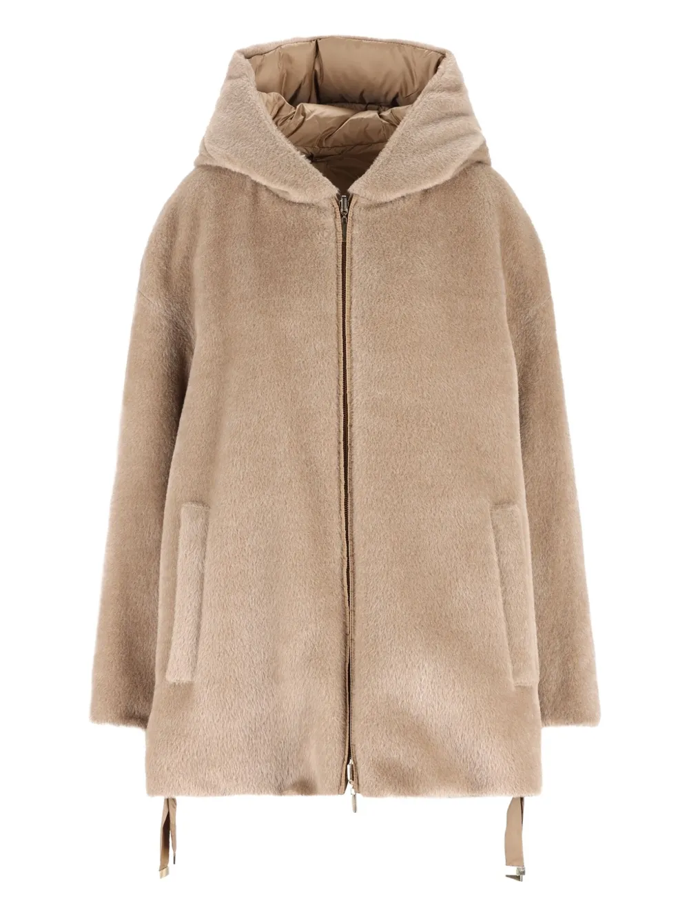 Max Mara reversible alpaca wool padded coat - ブラウン Max Mara reversible alpaca wool padded coat - ブラウン