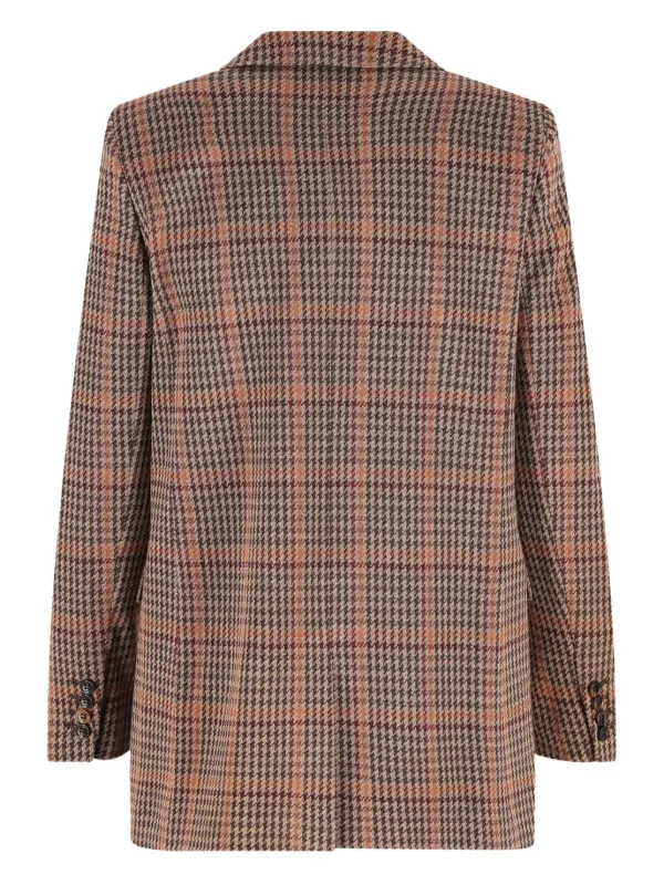 Max Mara チェック ダブルジャケット | ブラウン | FARFETCH JP